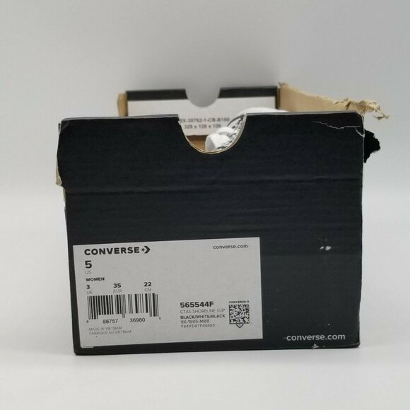 Converse All Star Shoreline Womens Logo Sneakers Shoes 565544F Black‎ White Sz 5 - Picture 9 of 9